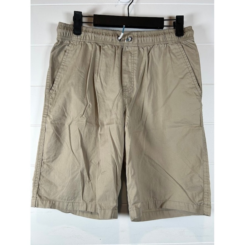 Cat & Jack Boys XL 16 Khaki Tan Pull-On Chino Shorts Elastic Waist Cotton
